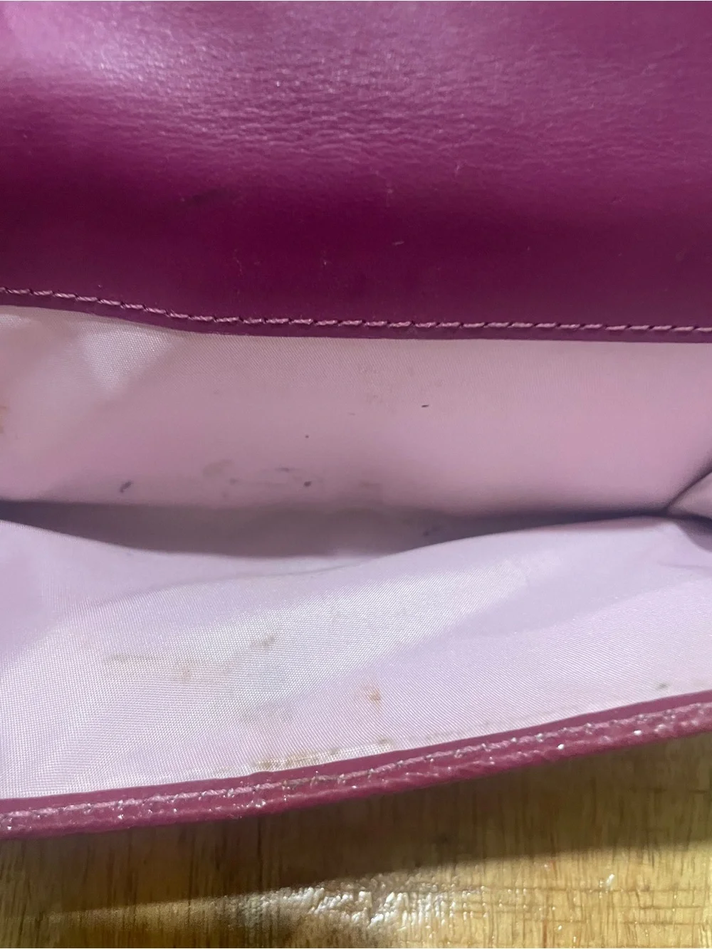 Vintage Coach Signature Canvas Card Wallet with Magenta Leather Trim